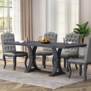 Bellion Wood Expandable Dining Table by   |  Kitchen and Dining Tables Kitchen & Dining Tables Brown, Grey