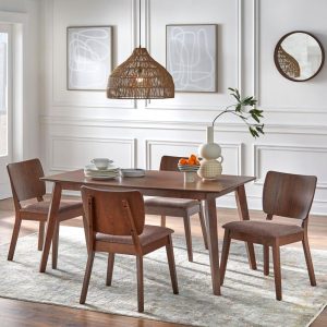 Bernard Mid-Century 5-piece Dining Set  |  Kitchen and Dining Sets Kitchen & Dining Sets Brown