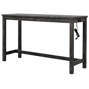 Best Master Furniture Sidia Rustic Farmhouse Console Bar Table with Electrical Outlet and 2 USB Ports  |  Bar Tables Bar Tables Bar Tables