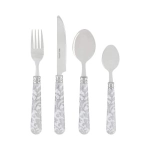 Bistro 16-Piece Stainless Steel Flatware Set, Service for 4, Lace Overlay  |  Flatware Dinnerware Flatware