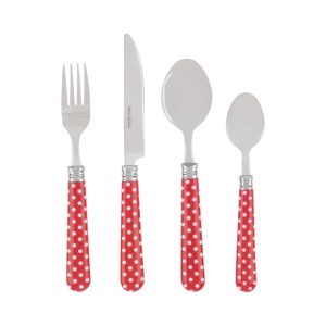 Bistro 16-Piece Stainless Steel Flatware Set, Service for 4, Picnic Polka Dot  |  Flatware Dinnerware Flatware