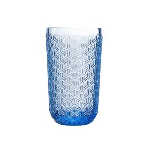 bistro key blue s/4 hi balls  |  Drinking Glasses Dinnerware Blue