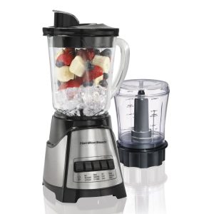 Black 12 Speed Glass Jar Blender with Food Chopper  |  Blenders Blenders Blenders