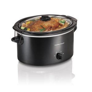 Black 5 Quart Portable Oval Slow Cooker  |  Slow Cookers Kitchen Appliances Black