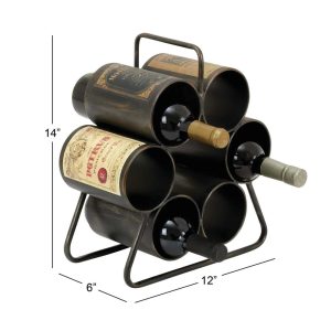 Black Iron Industrial Wine Rack 14 x 12 x 6 – 12 x 6 x 14  |  Wine Racks Kitchen Storage Black