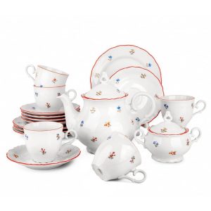 Blossom White Porcelain Tea Set of 14 for 6 pers.  |  Mugs Dinnerware Mugs