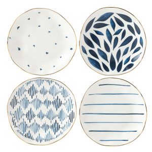 Blue Bay 4-Piece Tidbit Plate Set  |  Plates Dinnerware Blue