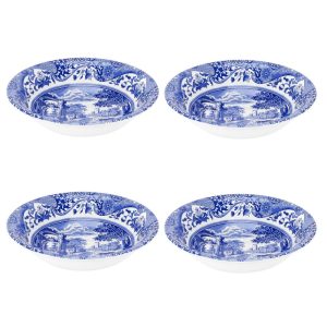 Blue Italian Cereal Bowls Set of 4 – 6.5 inch  |  Bowls Bowls Blue, White