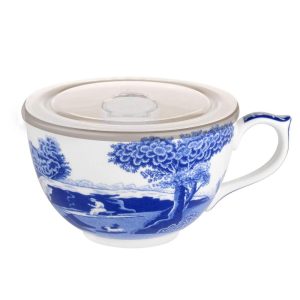 Blue Italian Jumbo Cup with Lid  |  Cups Cups Blue, White