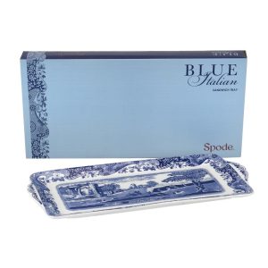 Blue Italian Sandwich Tray – 13 inch  |  Serveware Dinnerware Blue, White