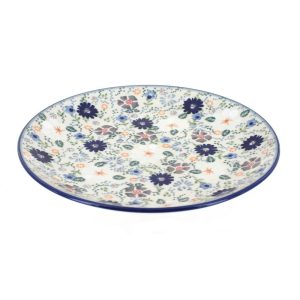 Blue Rose Polish Pottery Manufaktura Dinner Plate  |  Plates Dinnerware Blue, Green, Orange, Red, White, Yellow