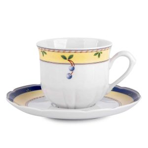 Blueberry Porcelain Tea Coffee Cup and Saucer Set  |  Cups Cups Cups