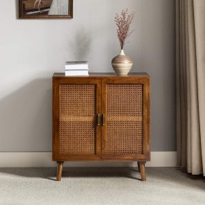 Borsippa 2-Door Accent Cabinet with Shelves by   |  Pantry Cabinets Kitchen Furniture Brown