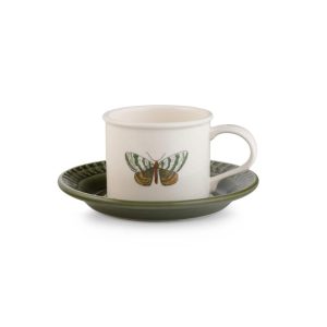 Botanic Garden Harmony Papilio Breakfast Cup and Saucer – 9 oz  |  Cups Cups Brown, Green, White, Yellow