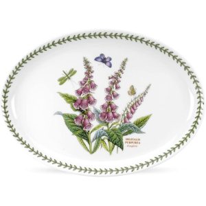 Botanic Garden Oval Platter  |  Serveware Dinnerware Green, Pink, White