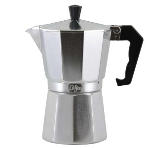 Brixia 3 Piece 6 Cup Stove Top Expresso Maker  |  Tea Kettle Coffee & Tea Stainless Steel