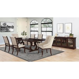 Brockway Rectangular Trestle Dining Set  |  Kitchen and Dining Sets Kitchen & Dining Sets Brown, Natural