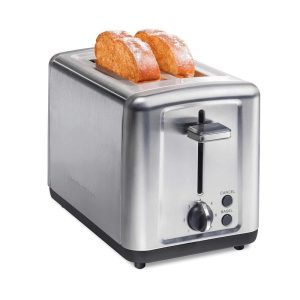 Brushed Stainless Wide-Slot 2-Slice Toaster  |  Toasters Kitchen Appliances Silver