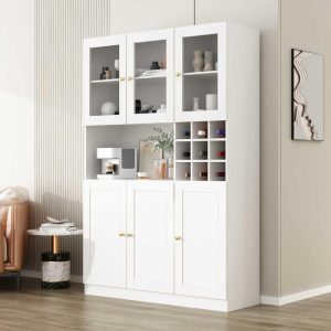 Buffet Kitchen Pantry Storage Cabinet Storage Hutch Acrylic Glass – 70.9″x47.2″  |  Pantry Cabinets Kitchen Furniture Pantry Cabinets