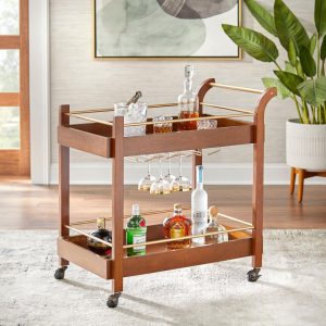 Butler Rolling Bar Cart  |  Home Bars Home Bars Brown, Natural