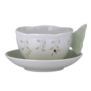 Butterfly Meadow Green Butterfly Cup/ Saucer Set  |  Cups Cups Cups