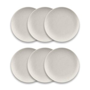 by TarHong Coupe Wheat PP Dinner Plate, 10.8″, Set of 6  |  Plates Dinnerware Brown, Ivory