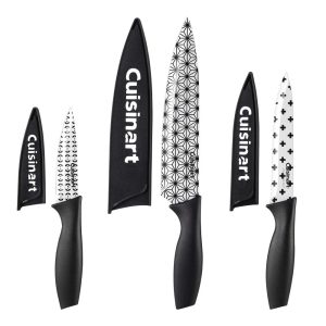 C55-6PCSG Advantage 6 piece Knife Set Black Geometric with Matching Shealths  |  Cutlery Cutlery Black