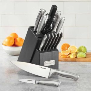 C77SS-15PKCG 15-Piece Stainless Steel Hollow Handle Block Set, Gray  |  Knife Sets Grey