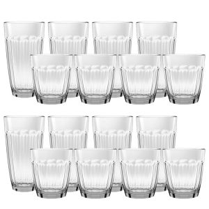 Cabana Drinkware Set of 8, 4EA JUMBO/DOF,24OZ/16OZ  |  Drinking Glasses Dinnerware Clear