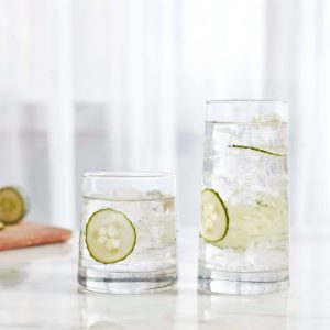 Cabos 16-Piece Tumbler and Rocks Glass Set  |  Drinking Glasses Dinnerware Clear