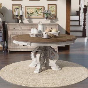 Caelum Farmhouse Antique White 60-inch Wood Round Dining Table  |  Kitchen and Dining Tables Kitchen & Dining Tables Kitchen & Dining Tables