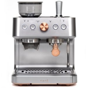 Café™ BELLISSIMO Semi Automatic Espresso Machine + Frother  |  Espresso Machines Coffee & Tea Black, Silver, White