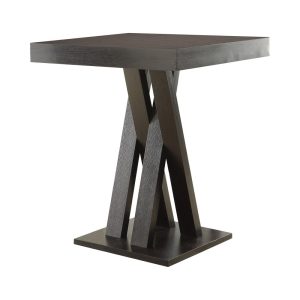 Camille Cappuccino Double X Base Square Bar Table  |  Bar Tables Bar Tables Bar Tables