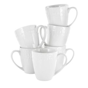 Cara 6 Piece Porcelain Cup Set in White  |  Cups Cups Cups