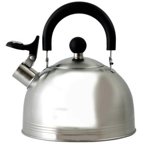 Carterton 1.5 Qt Stainless Steel Whistling Tea Kettle – 1.5 Qt  |  Tea Kettle Coffee & Tea Black, Silver