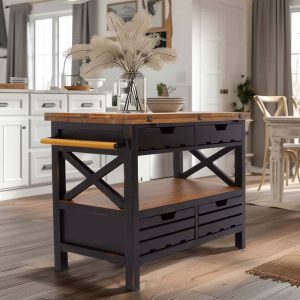 Cassidy Kitchen Island / Black  |  Kitchen Carts Kitchen Carts Kitchen Carts