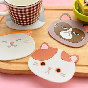 Cat Shaped Tea  Cup Mat  |  Food Processors Food Processors Brown, Clear, Grey, Orange, White