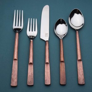 Celia Design 20-pc. Antique Copper 4-person Flatware Set  |  Flatware Dinnerware Copper