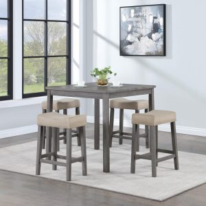 Celina 5-Piece Counter Height Set  |  Kitchen and Dining Sets Kitchen & Dining Sets Grey