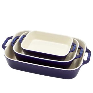 Ceramic 3-pc Rectangular Baking Dish Set  |  Bakeware Bakeware Bakeware