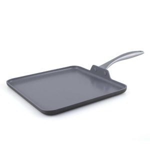 Ceramic Non-Stick Square Griddle – 11”  |  Grill Pans and Griddles Grill Pans & Griddles Grey