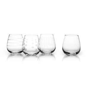 ‘Cheers’ 14 oz. Stemless Glass (Set of 4)  |  Wine Glasses Dinnerware Clear