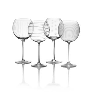 Cheers 24.5OZ Balloon Goblet Glass, Set of 4  |  Wine Glasses Dinnerware Clear