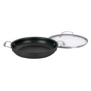 Chef’s Classic Nonstick Hard-Anodized Aluminum 12″ Chef Pan With Lid  |  Pots and Pans Pots & Pans Black