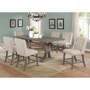 Chesterfield Extension Counter Height 7-piece Dining Set  |  Kitchen and Dining Sets Kitchen & Dining Sets Beige, Grey