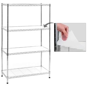 Chrome 4/5-Tier Shelving Unit Heavy-Duty Steel Shelves  |  Pantry Organizer Kitchen Storage Pantry Organizer