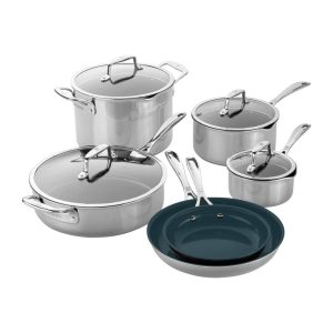 Clad CFX Stainless Steel Ceramic Nonstick Cookware Set  |  Cookware Sets Cookware Sets Cookware Sets