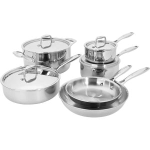 Clad Impulse Uncoated 10-pc Pots and Pan set  |  Cookware Sets Cookware Sets Cookware Sets