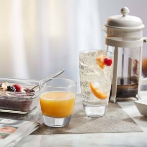 Classic 16-Piece Glass Tumbler and Rocks Set  |  Drinking Glasses Dinnerware Clear