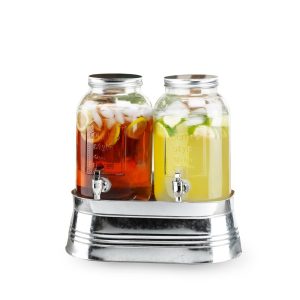 Classic Farmhouse Set/2 Beverage Dispensers 1Gal Each  |  Serveware Dinnerware Clear